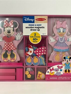 Melissa & Doug Disney Minnie Mouse & Daisy Duck Wooden Doll Pretend Play Set